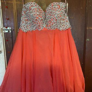 coral short dress